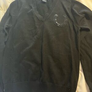 Ariat Black V-Neck Sweater with Logo